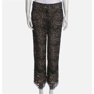 Alexis Black Lace Cropped Pants, S